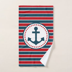 Nautical design bath towel set