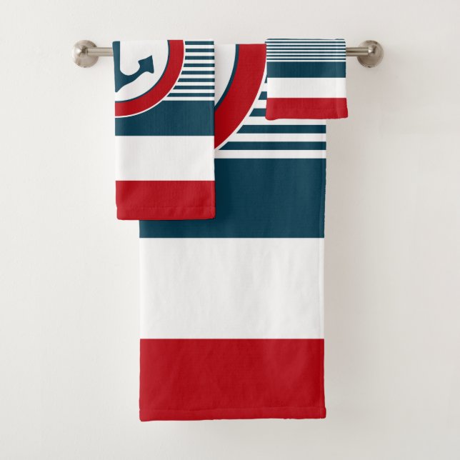 Nautical design bath towel set (Insitu)