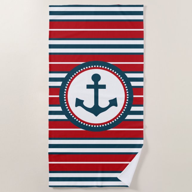 Nautical design beach towel (Front)