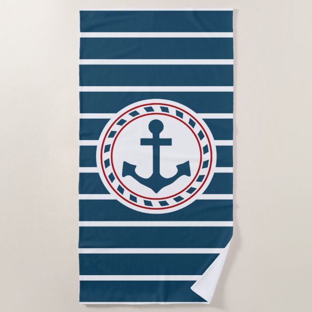 Nautical design beach towel (Front)