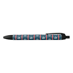 Nautical design black ink pen