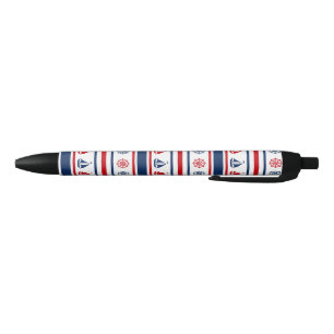 Nautical design black ink pen