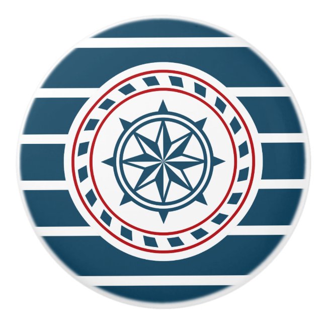 Nautical design ceramic knob (Front)