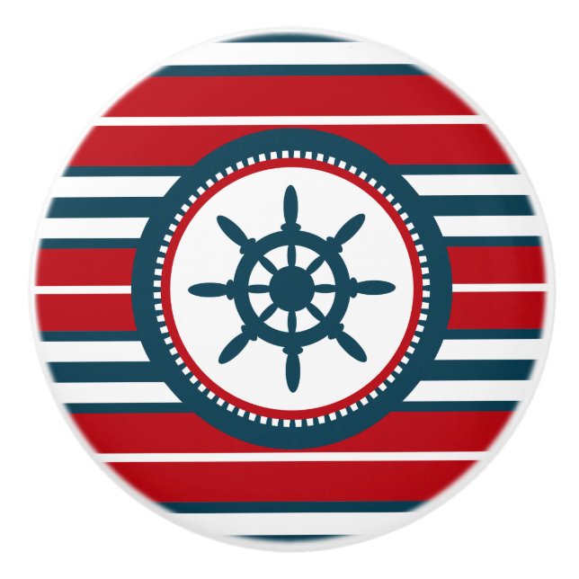 Nautical design ceramic knob (Front)