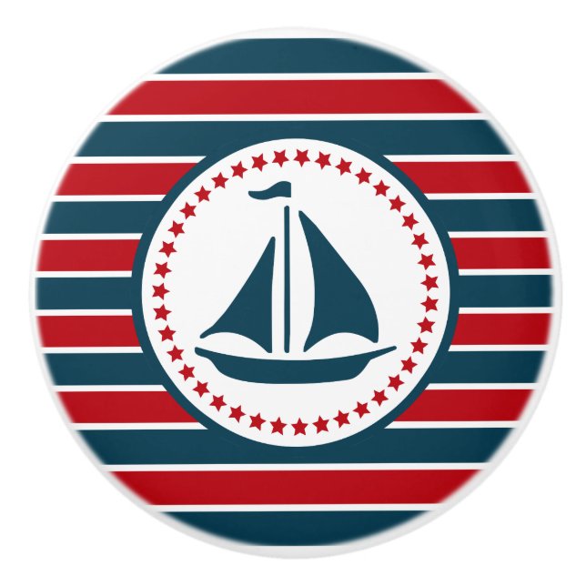 Nautical design ceramic knob (Front)