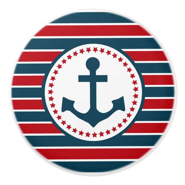 Nautical design ceramic knob (Front)