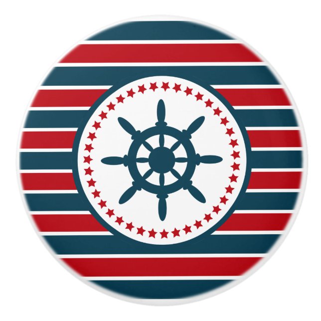 Nautical design ceramic knob (Front)