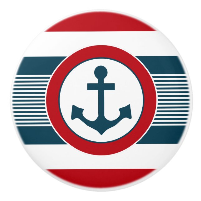 Nautical design ceramic knob (Front)