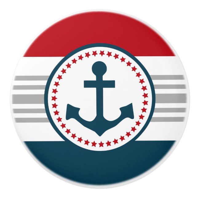 Nautical design ceramic knob (Front)