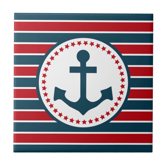Nautical design ceramic tile (Front)