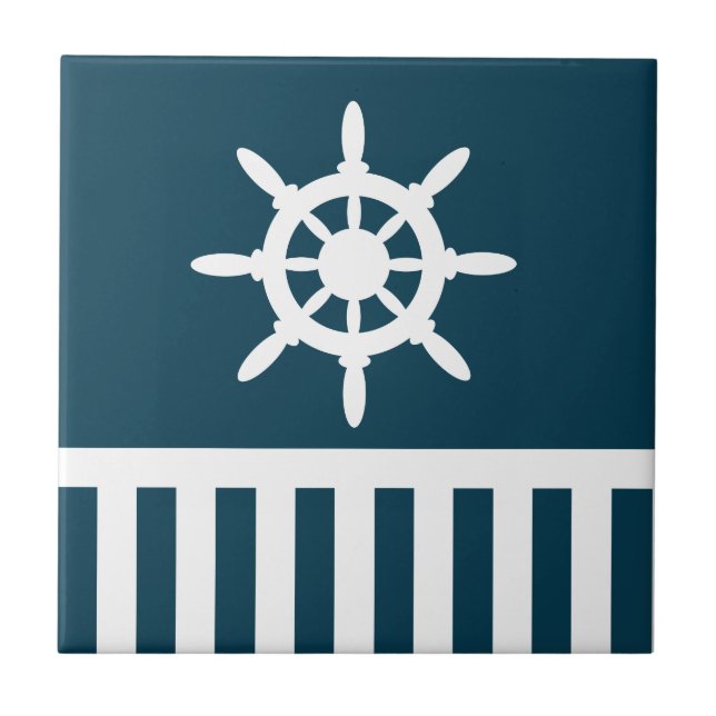 Nautical design ceramic tile (Front)