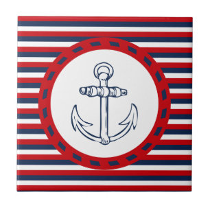 Nautical design ceramic tile