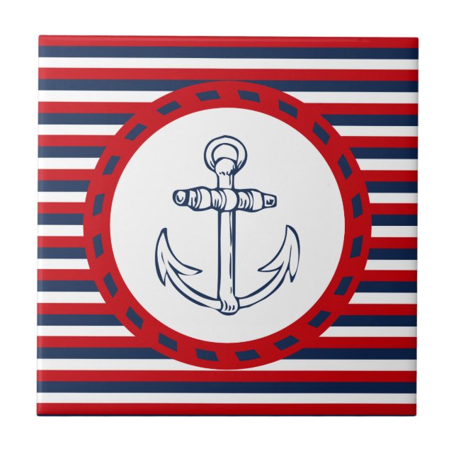 Nautical design ceramic tile (Front)