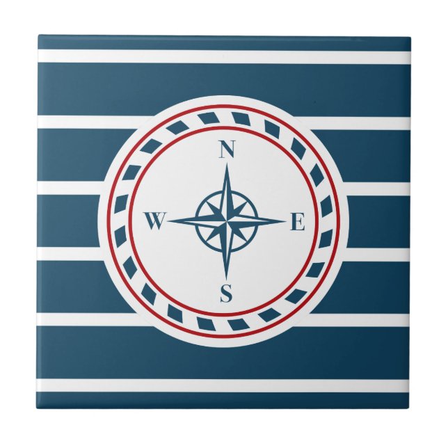 Nautical design ceramic tile (Front)