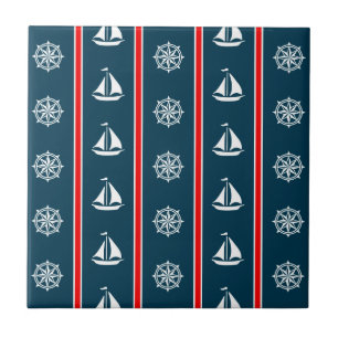 Nautical design ceramic tile