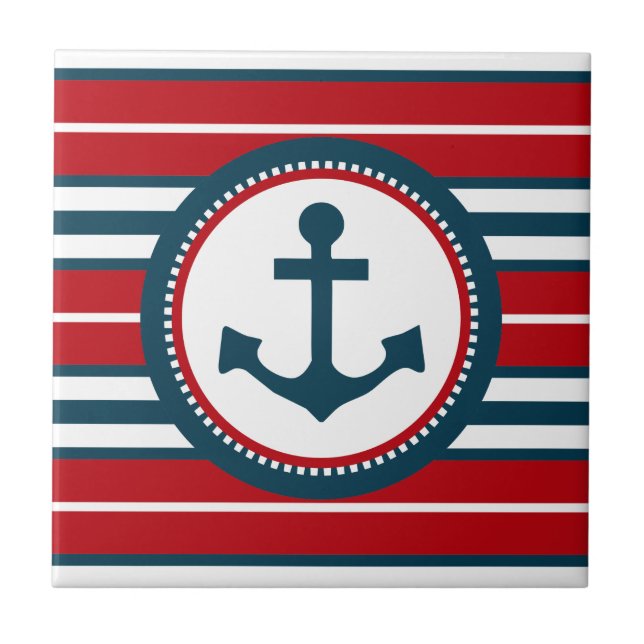 Nautical design ceramic tile (Front)