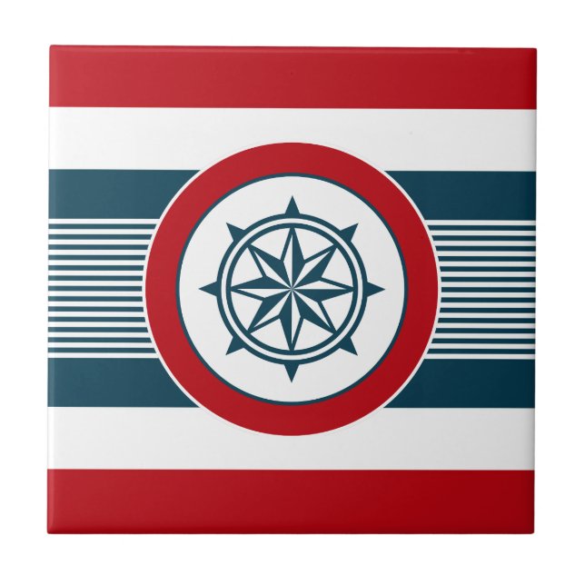 Nautical design ceramic tile (Front)