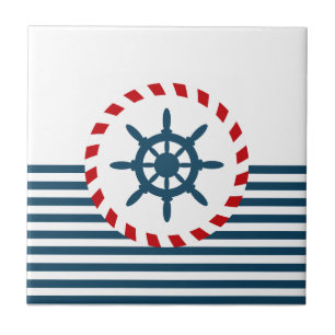 Nautical design ceramic tile