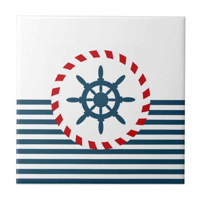 Nautical design ceramic tile (Front)