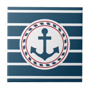 Nautical design ceramic tile