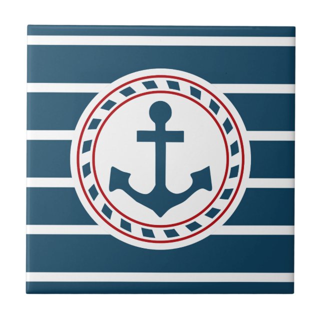 Nautical design ceramic tile (Front)