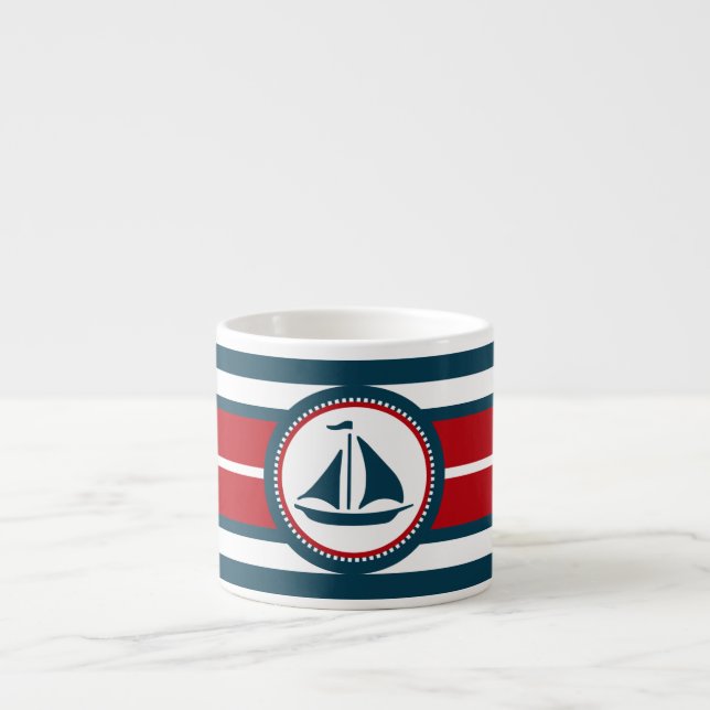 Nautical design espresso cup (Front)