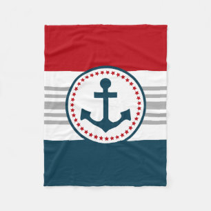 Nautical design fleece blanket