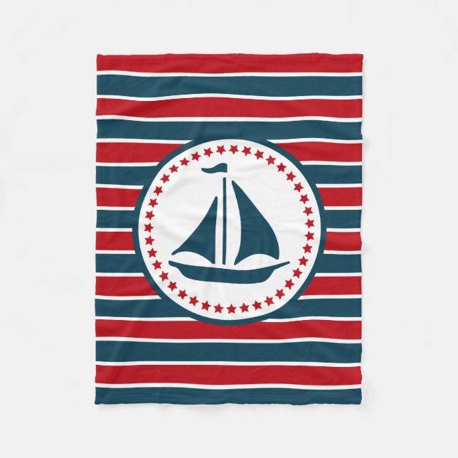 Nautical design fleece blanket (Front)