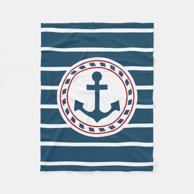 Nautical design fleece blanket (Front)