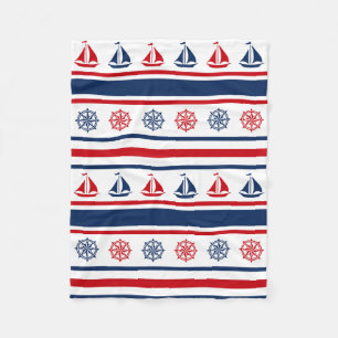 Nautical design fleece blanket