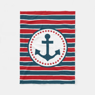 Nautical design fleece blanket