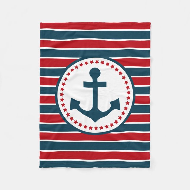 Nautical design fleece blanket (Front)