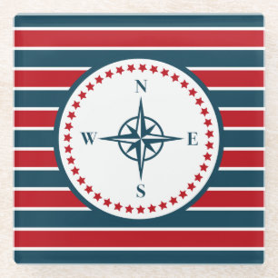 Nautical design glass coaster