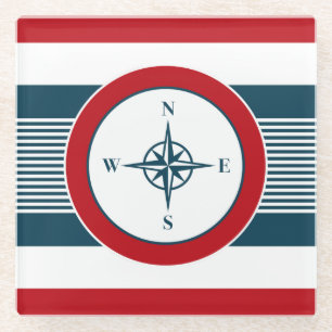 Nautical design glass coaster