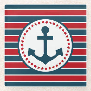 Nautical design glass coaster