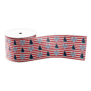 Nautical design grosgrain ribbon