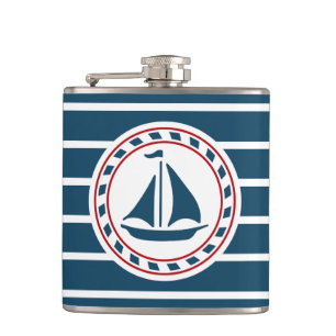 Nautical design hip flask