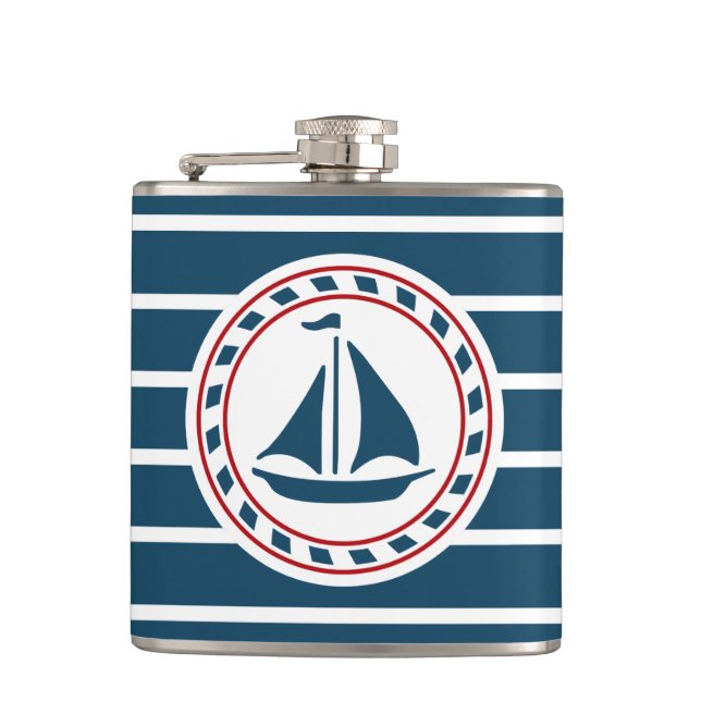 Nautical design hip flask (Front)