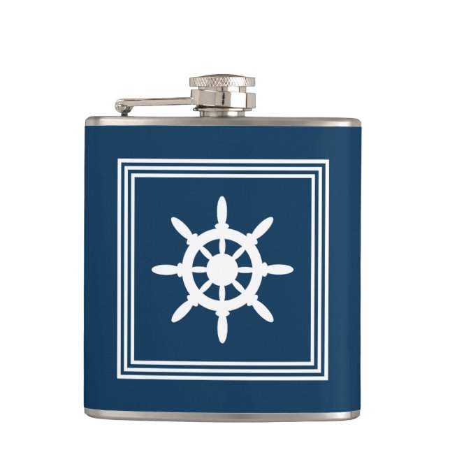 Nautical design hip flask (Front)