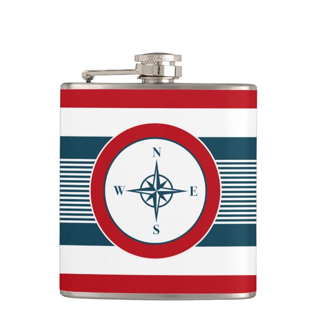 Nautical design hip flask (Front)