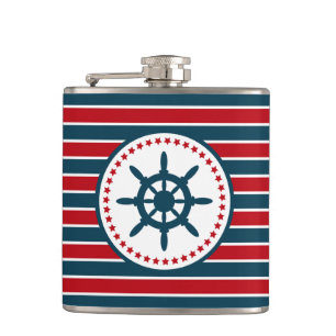 Nautical design hip flask