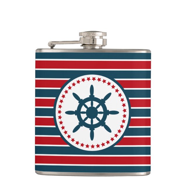 Nautical design hip flask (Front)