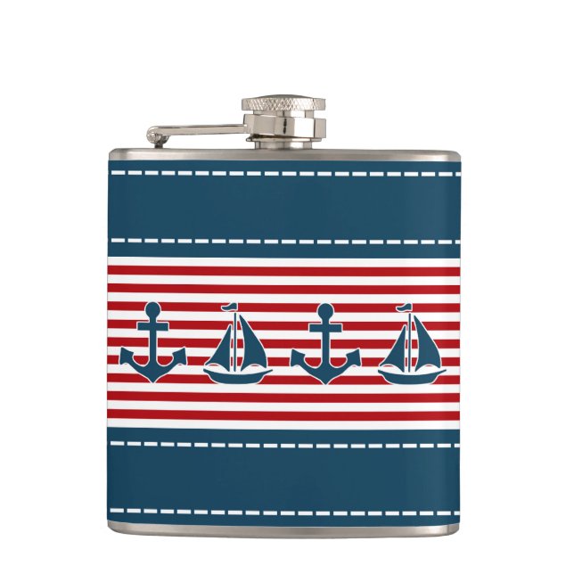 Nautical design hip flask (Front)