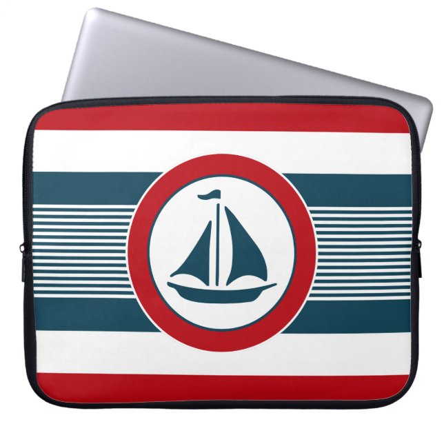 Nautical design laptop sleeve (Front)