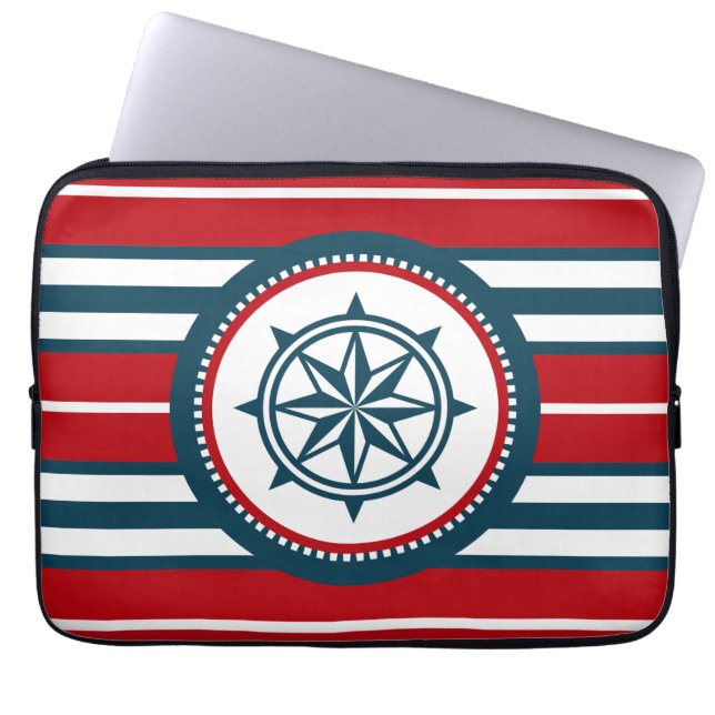Nautical design laptop sleeve (Front)