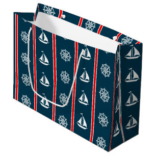 Nautical design large gift bag
