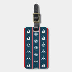 Nautical design luggage tag