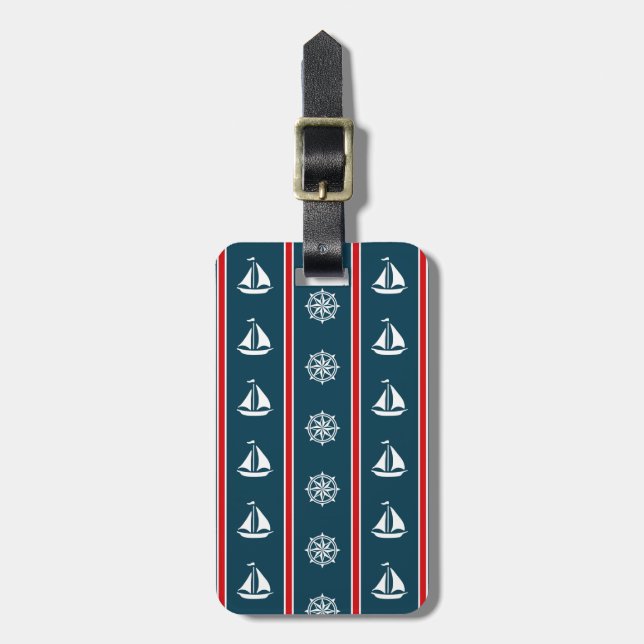 Nautical design luggage tag (Front Vertical)