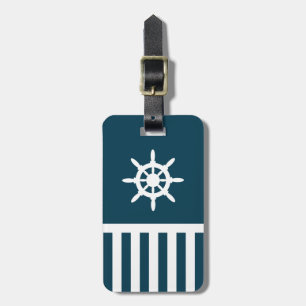 Nautical design luggage tag