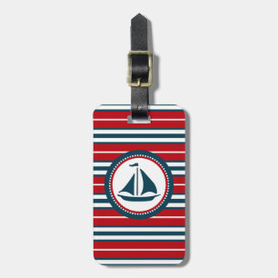 Nautical design luggage tag